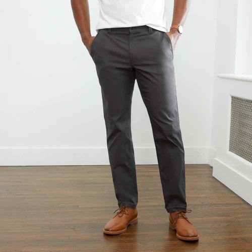 Men's Straight Fit Casual Chino Pant With Stretch. - Grey