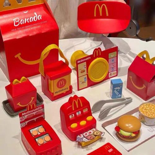 McDonald's Peripherals Props Set Decorative Mini Sun Hat and Microphone Happy Meal Toys for Cat Kitten Dog Dress-up NO5245