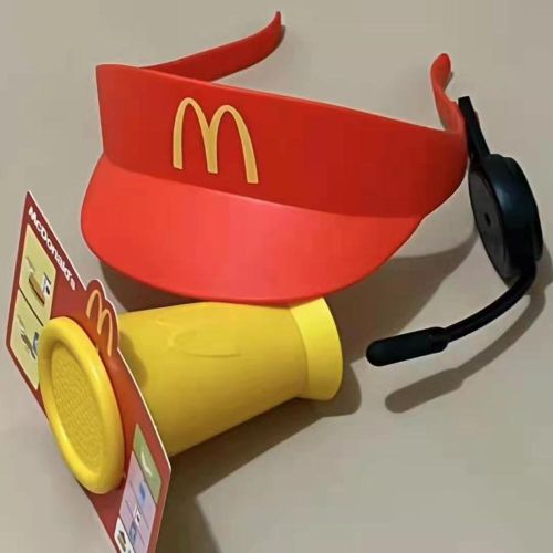 McDonald's Peripherals Props Set Decorative Mini Sun Hat and Microphone Happy Meal Toys for Cat Kitten Dog Dress-up NO5245