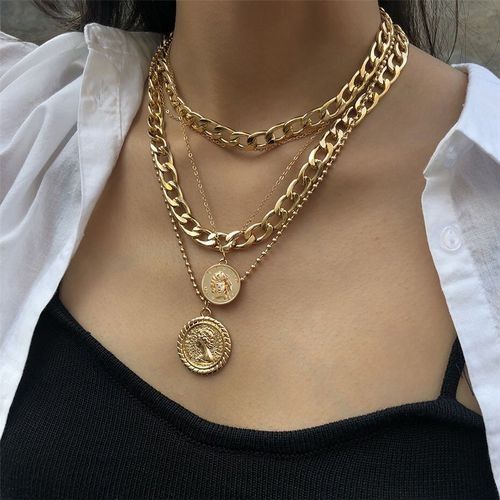 Women's Jewelry Pearl Necklaces Set - Gold