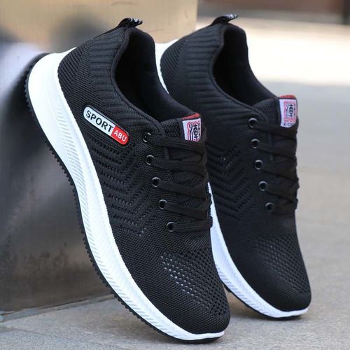 Men's Sneakers Breathable Sports Shoes Casual -Black&White