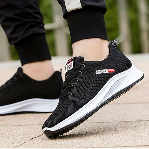 Men's Sneakers Breathable Sports Shoes Casual -Black&White