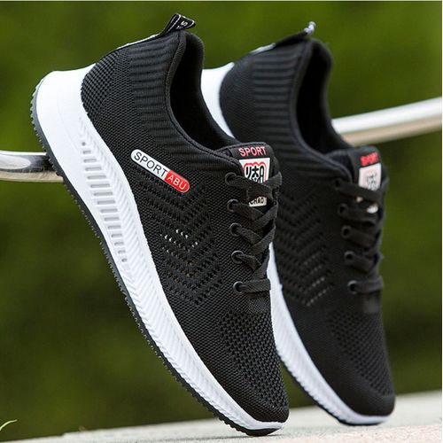Men's Sneakers Breathable Sports Shoes Casual -Black&White