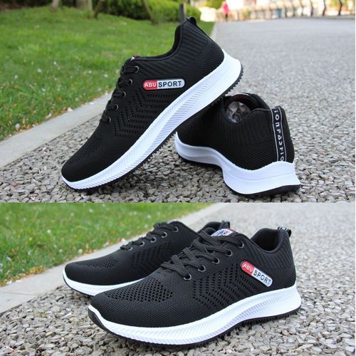 Men's Sneakers Breathable Sports Shoes Casual -Black&White