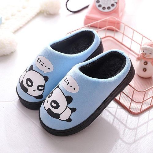 Plush Velvet Cartoon Panda Baby Girls Bedroom Casual Shoes
