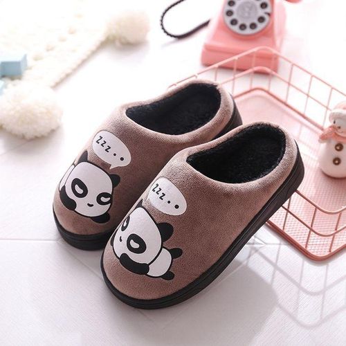 Plush Velvet Cartoon Panda Baby Girls Bedroom Casual Shoes