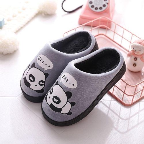 Plush Velvet Cartoon Panda Baby Girls Bedroom Casual Shoes