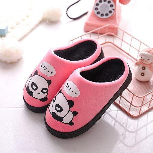 Plush Velvet Cartoon Panda Baby Girls Bedroom Casual Shoes