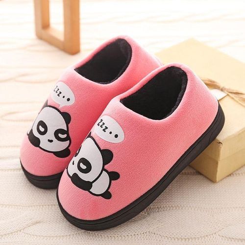 Plush Velvet Cartoon Panda Baby Girls Bedroom Casual Shoes