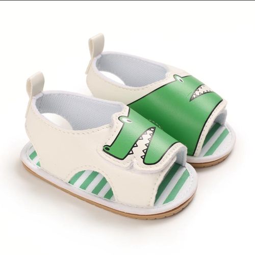 Summer Breathable Sandals For Newborns 0-1 Year Old Baby Cartoon Velcro Soft Rubber Sole Anti Slip Walking Shoes
