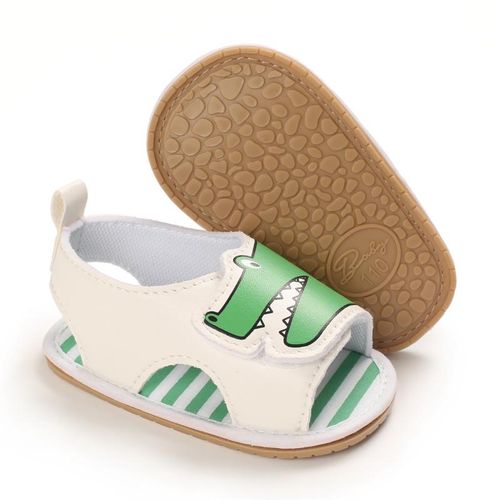 Summer Breathable Sandals For Newborns 0-1 Year Old Baby Cartoon Velcro Soft Rubber Sole Anti Slip Walking Shoes