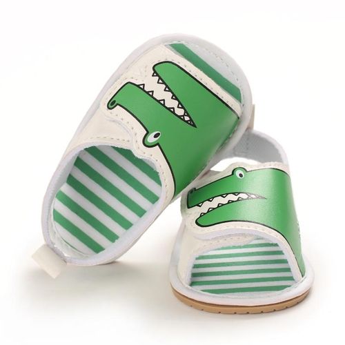 Summer Breathable Sandals For Newborns 0-1 Year Old Baby Cartoon Velcro Soft Rubber Sole Anti Slip Walking Shoes