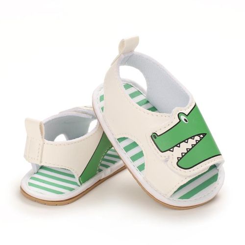 Summer Breathable Sandals For Newborns 0-1 Year Old Baby Cartoon Velcro Soft Rubber Sole Anti Slip Walking Shoes