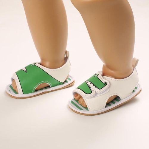 Summer Breathable Sandals For Newborns 0-1 Year Old Baby Cartoon Velcro Soft Rubber Sole Anti Slip Walking Shoes