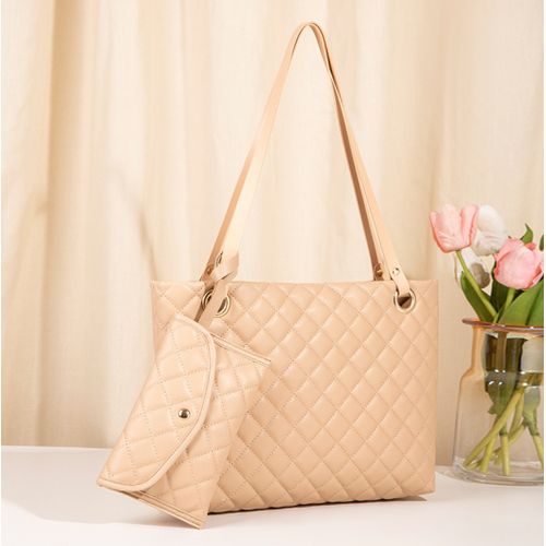 Embroidery Casual Simple Plaid Shopping Shoulder Bag-Multicolor