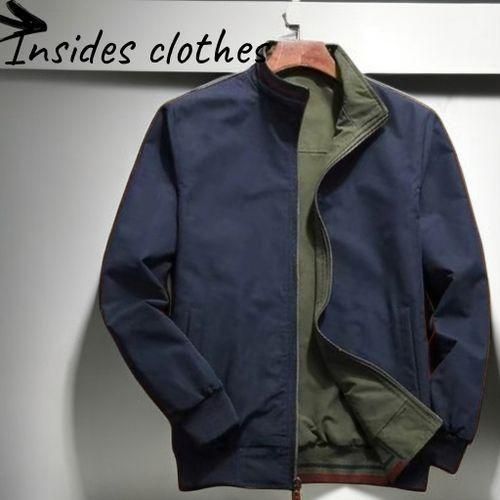Berrykey Mens Lightweight Coats Blazer Jackets Double Sided Wear Outerwear Green