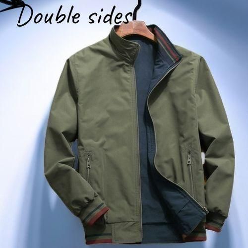 Berrykey Mens Lightweight Coats Blazer Jackets Double Sided Wear Outerwear Green
