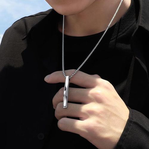 Titanium Steel Spiral Necklace Simple Style Personality Hip Hop Pendant Necklace