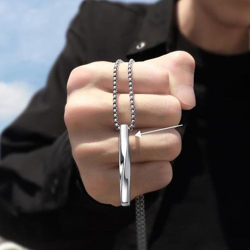 Titanium Steel Spiral Necklace Simple Style Personality Hip Hop Pendant Necklace