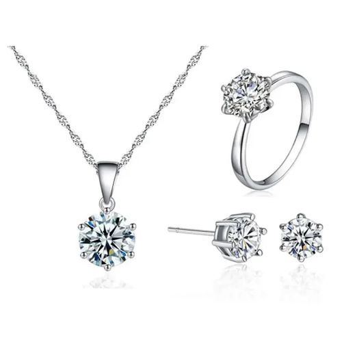 4PCS Set Jewelry Set Of Ring Earrings And Pendant Necklace Elegance Jewelry Set