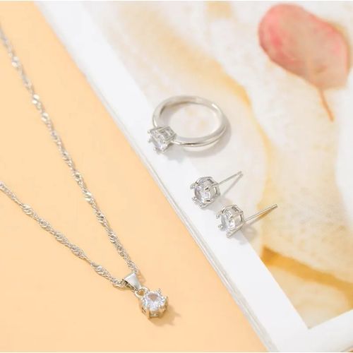 4PCS Set Jewelry Set Of Ring Earrings And Pendant Necklace Elegance Jewelry Set