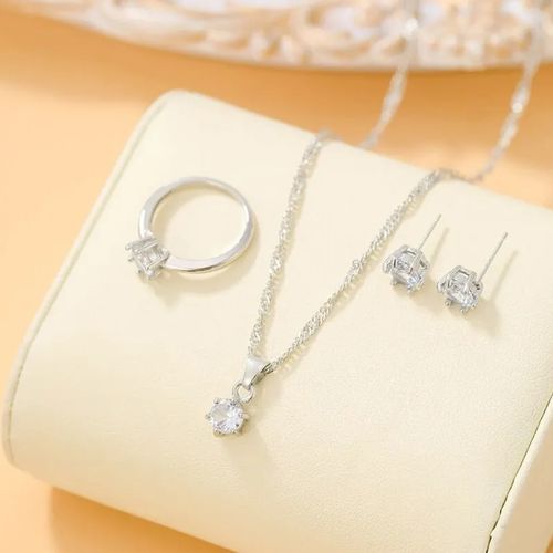 4PCS Set Jewelry Set Of Ring Earrings And Pendant Necklace Elegance Jewelry Set