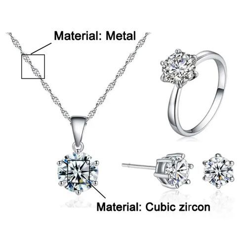 4PCS Set Jewelry Set Of Ring Earrings And Pendant Necklace Elegance Jewelry Set