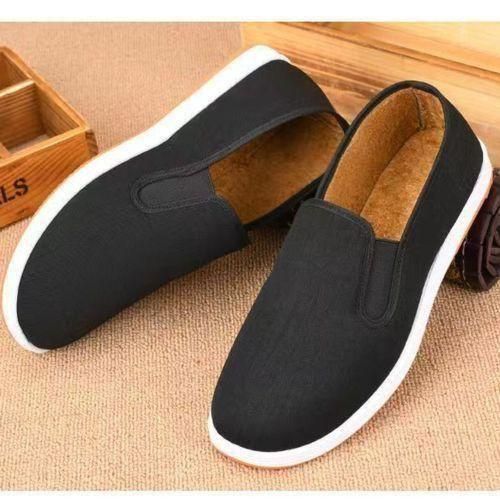 Mens Slipon Shoes Loafers Canvas Casual Sneaker Black
