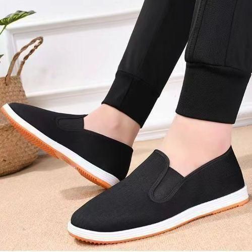 Mens Slipon Shoes Loafers Canvas Casual Sneaker Black