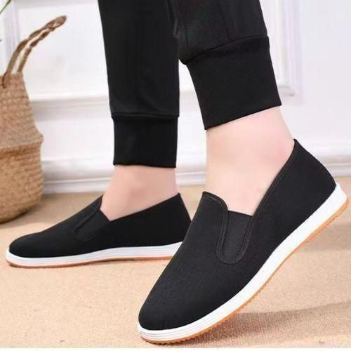 Mens Slipon Shoes Loafers Canvas Casual Sneaker Black