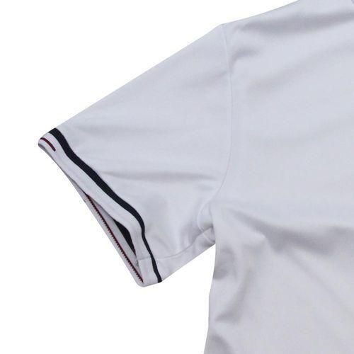 Berrykey Mens Formal Shirts Casual Round Neck Short Sleeved T-shirt Polos White