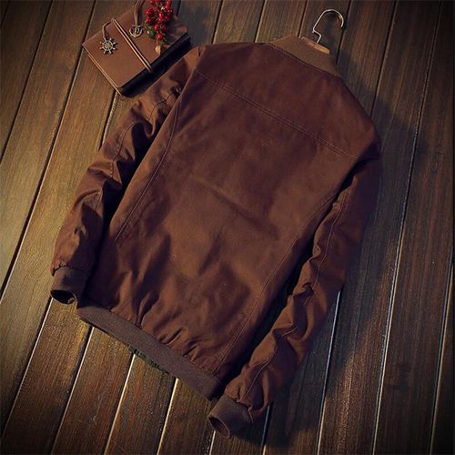 Men's Jackets Coats Denim Lightweight Slim Casual Bomber Brown