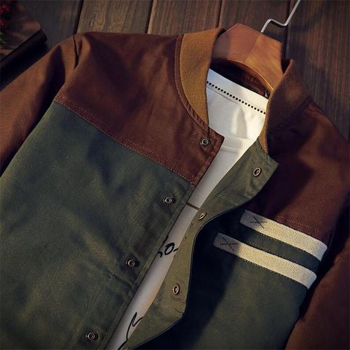 Men's Jackets Coats Denim Lightweight Slim Casual Bomber Brown