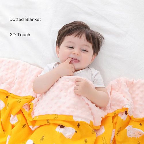 Ruddiscrad Dotted Baby Blanket,Jianbihua Pattern Kids Nap Blanket Warm Breathable Nursery Throw Blanket Muti-purpose Soft