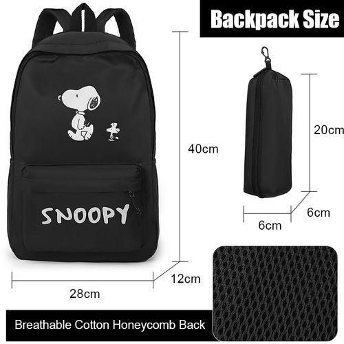 STY Ladies Backpack Women Rucksack Lightweight Laptop Bag Nylon School Bags - Black