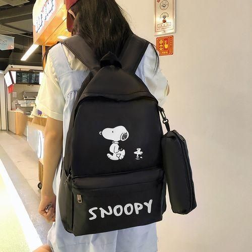 STY Ladies Backpack Women Rucksack Lightweight Laptop Bag Nylon School Bags - Black