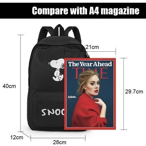 STY Ladies Backpack Women Rucksack Lightweight Laptop Bag Nylon School Bags - Black