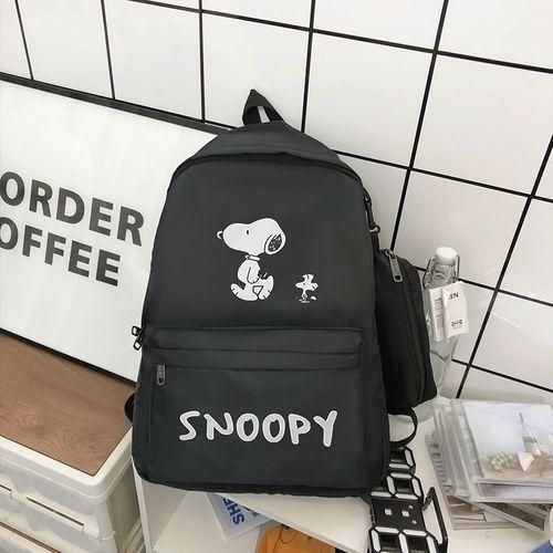 STY Ladies Backpack Women Rucksack Lightweight Laptop Bag Nylon School Bags - Black