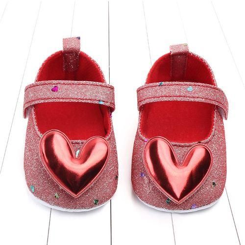 Girl Baby Sequins Love Princess Shoes  Red