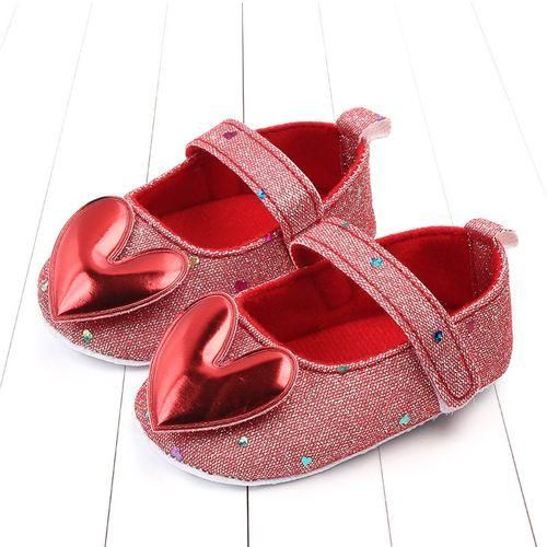 Girl Baby Sequins Love Princess Shoes  Red