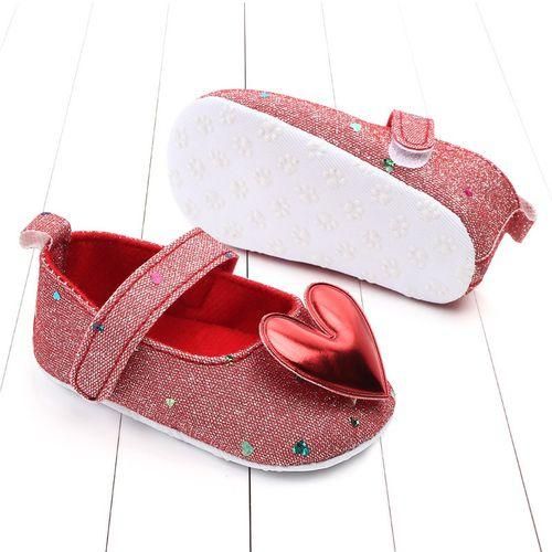 Girl Baby Sequins Love Princess Shoes  Red