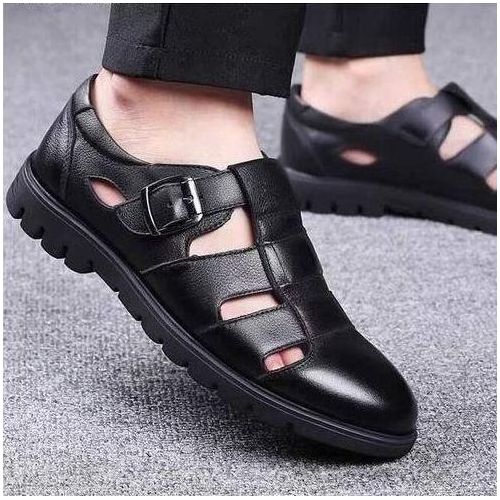 Men's Palm Half Sandals Open Shoes Comfortable Soft Sole Casual Black