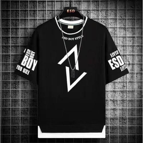 2pcs T-Shirt + Shorts Set - Black
