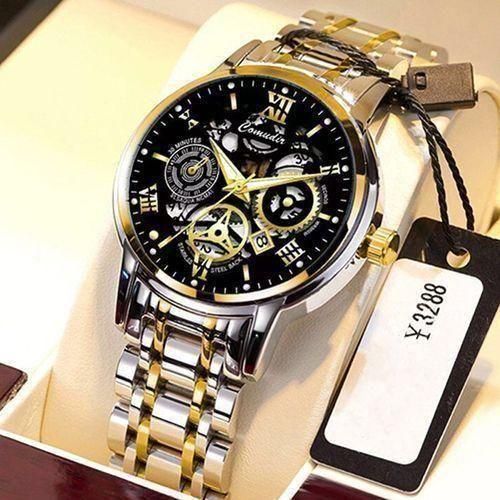 Men's Luxury Hollow Watch Noctilucence Waterproof - Silver