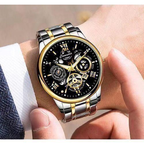 Men's Luxury Hollow Watch Noctilucence Waterproof - Silver