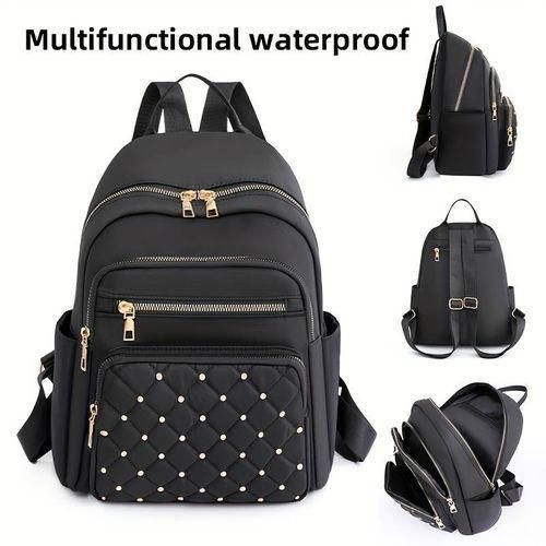 Women's Fashion Oxford Backpack , Girls School Bag, Casual Travel Bag &ndash; Black