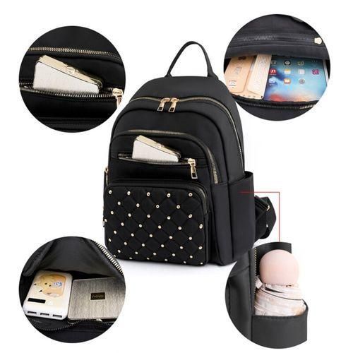 Women's Fashion Oxford Backpack , Girls School Bag, Casual Travel Bag – Black