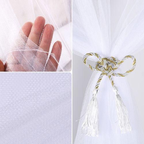 Bed Canopy Curtains 4 Doors Square Polyester Bed Net