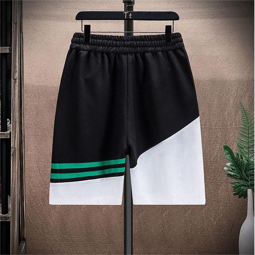 2pcs Men's Fashion Printed T-Shirt+Shorts Set, Tracksuit Set - Black