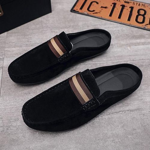Mens Casual Half Loafers & Slip-ons Palm Slippers Open Shoes Black
